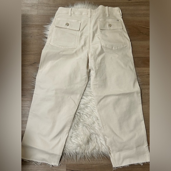 Mother Patch Pocket Private Ankle Fray Jeans in Cream Puffs - Picture 8 of 11